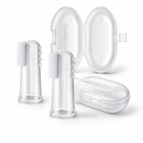 DHOOTHA™ Silicone Finger Toothbrush for Babies (0–12 Months) Pack of 2 | BPA Free Soft Gum Cleaner | Infant Oral Care Brush for Teething & Early Dental Hygiene | Safe Food Grade Material