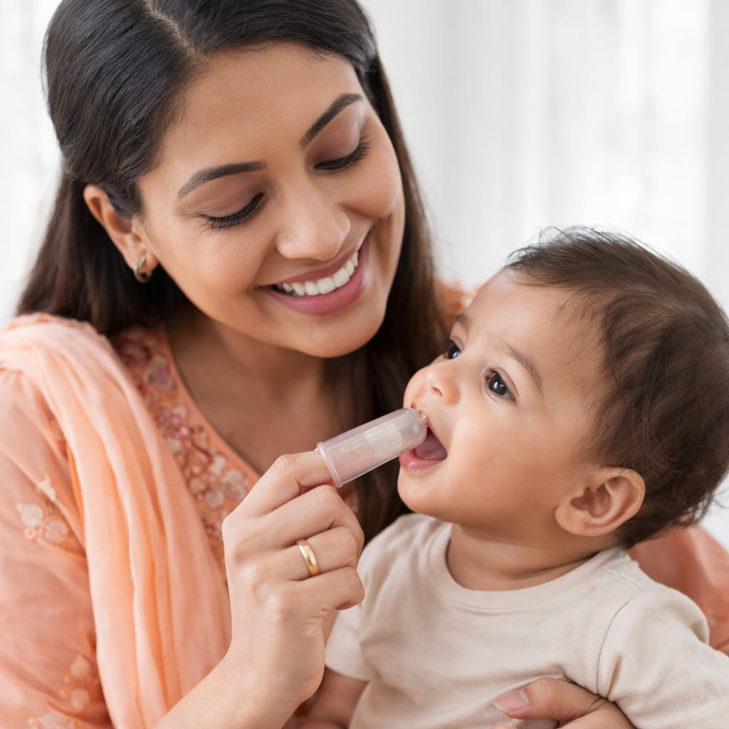 DHOOTHA™ Silicone Finger Toothbrush for Babies (0–12 Months) Pack of 2 | BPA Free Soft Gum Cleaner | Infant Oral Care Brush for Teething & Early Dental Hygiene | Safe Food Grade Material