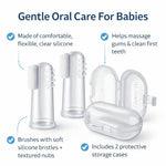 DHOOTHA™ Silicone Finger Toothbrush for Babies (0–12 Months) Pack of 2 | BPA Free Soft Gum Cleaner | Infant Oral Care Brush for Teething & Early Dental Hygiene | Safe Food Grade Material