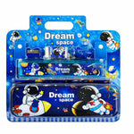 Kids Space Stationery Set – Astronaut Pencil Case with Pencil, Eraser & Sharpener – Dream Space School Supplies Kit for Boys & Girls, Cartoon Gift Set