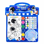 Kids Space Painting Kit – Astronaut Watercolor & DIY Art Set with Paint Tubes, Brush, Palette & Coloring Book – Creative Drawing Kit for Boys & Girls, Gift Set