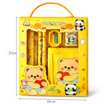 Cute Teddy Bear Kids Stationery Gift Set – Yellow Cartoon School Supplies Kit with Notebook, Pencil, Eraser & Sharpener – Kawaii Writing Set for Boys & Girls, Return Gift Pack