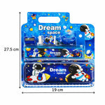 Kids Space Stationery Set – Astronaut Pencil Case with Pencil, Eraser & Sharpener – Dream Space School Supplies Kit for Boys & Girls, Cartoon Gift Set