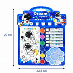 Kids Space Painting Kit – Astronaut Watercolor & DIY Art Set with Paint Tubes, Brush, Palette & Coloring Book – Creative Drawing Kit for Boys & Girls, Gift Set