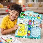 Kids Dinosaur Painting Kit – Watercolor & DIY Art Set with Paint Tubes, Brush, Palette & Coloring Book – Dino Drawing Kit for Boys & Girls, Creative Gift Set