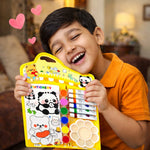 Kids Panda & Teddy Painting Kit – Watercolor & DIY Art Set with Paint Tubes, Brush, Palette & Coloring Book – Cute Cartoon Drawing Kit for Boys & Girls, Creative Gift Set