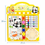 Kids Panda & Teddy Painting Kit – Watercolor & DIY Art Set with Paint Tubes, Brush, Palette & Coloring Book – Cute Cartoon Drawing Kit for Boys & Girls, Creative Gift Set