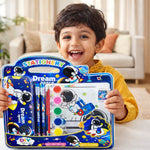 Kids Space Stationery & Painting Set – Astronaut Pencil Case with Watercolor Paints, Brush, Pencils, Eraser & Sharpener – DIY Art & School Supplies Kit for Boys & Girls