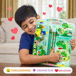 Cute Dinosaur Kids Stationery Set | Pencil, Eraser, Sharpener & School Supplies Kit