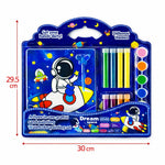 Kids Space Painting Art Set – 3 in 1 Watercolor, Sand Art & DIY Craft Kit with Paint Tubes, Brush & Tools – Astronaut Drawing Kit for Boys & Girls, Creative Gift Set