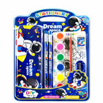 Kids Space Stationery & Painting Set – Astronaut Pencil Case with Watercolor Paints, Brush, Pencils, Eraser & Sharpener – DIY Art & School Supplies Kit for Boys & Girls