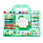 Kids Dinosaur Art & Craft Kit – Deluxe Painting Set with Watercolors, Acrylic Paint Tubes, Color Pencils, Brush & Palette – Dino Drawing Kit for Boys & Girls, Creative Gift Set