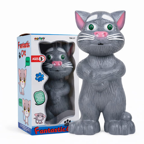 DHOOTHA™ Talking Cat Toy for Kids | Repeat Voice Interactive Plush Animal | Musical Mimicry Soft Toy with Sound | Birthday Gift for Boys & Girls