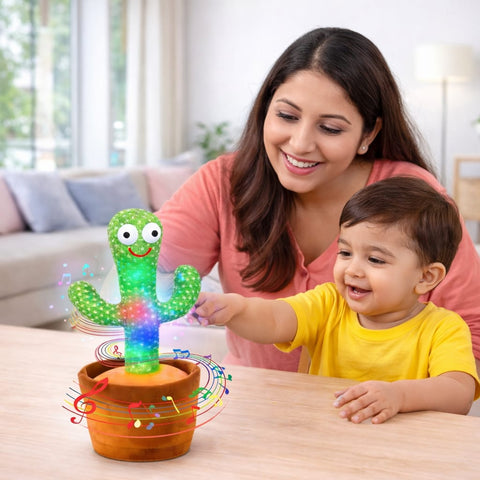 DHOOTHA™ Talking Cactus Toy for Kids | Dancing Repeat Voice Musical Plush Toy with Recording Function | Interactive Fun Gift for Boys & Girls