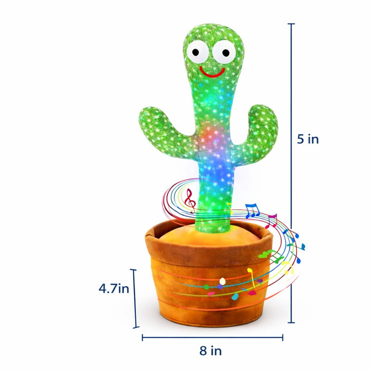 DHOOTHA™ Talking Cactus Toy for Kids | Dancing Repeat Voice Musical Plush Toy with Recording Function | Interactive Fun Gift for Boys & Girls