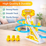 DHOOTHA™ Slide Track Duck Toy for Kids | Climbing Stairs Musical Duck Slide Set | Automatic Rolling & Light Toy | Early Learning Activity Gift for Boys & Girls 1–5 Years