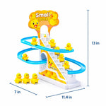 DHOOTHA™ Slide Track Duck Toy for Kids | Climbing Stairs Musical Duck Slide Set | Automatic Rolling & Light Toy | Early Learning Activity Gift for Boys & Girls 1–5 Years