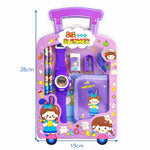 Cute Kids Gift Set with Digital Watch – Purple Cartoon Summer Theme Stationery Kit with Notebook, Pencil, Eraser & Sharpener – Kawaii School Supplies Set for Boys & Girls, Return Gift Pack