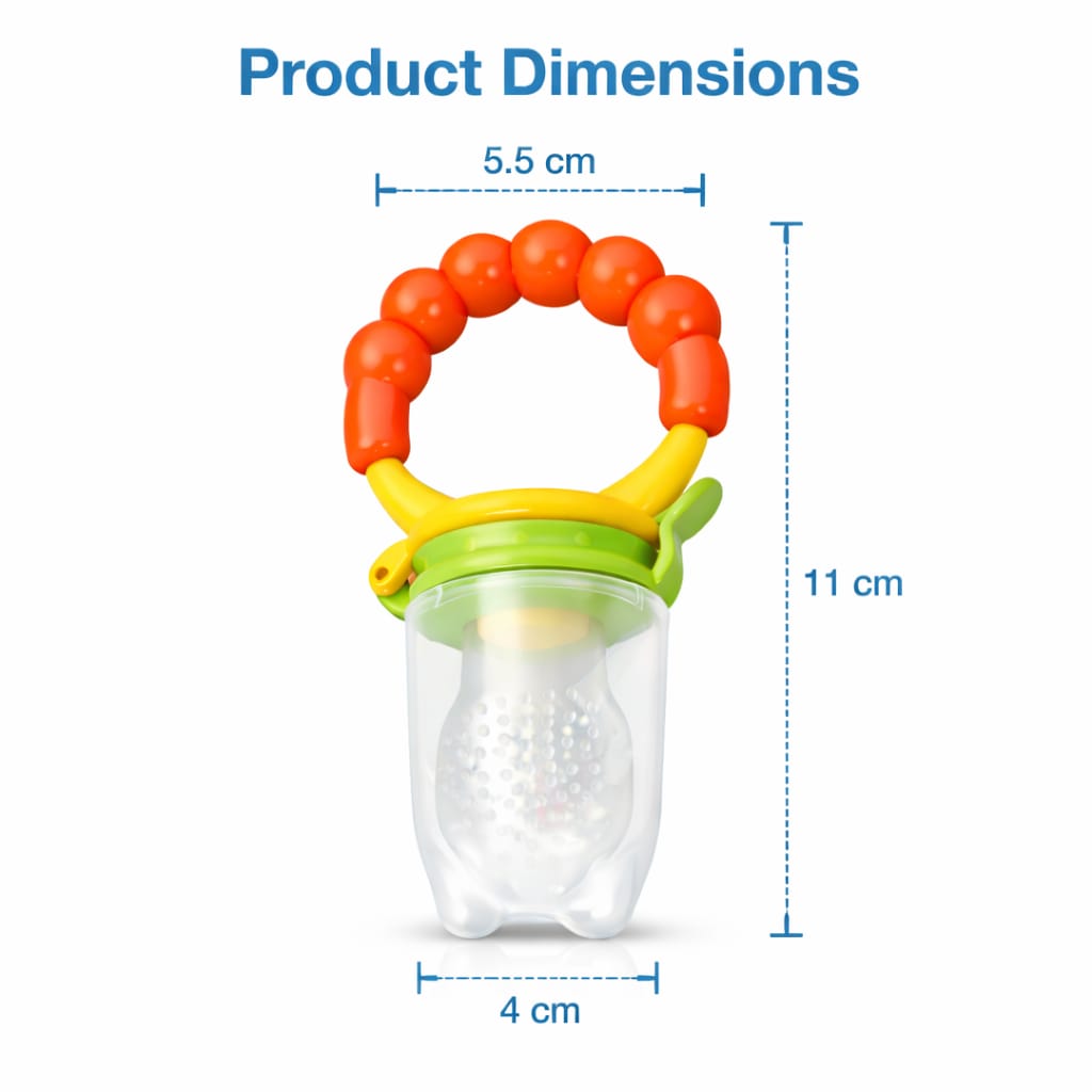 DHOOTHA™ Fruit Nibbler for Babies | BPA Free Silicone Feeder Pacifier for Fresh Fruits & Vegetables | Safe Self Feeding Teether for Infants | Easy Grip Toddler Food Dispenser