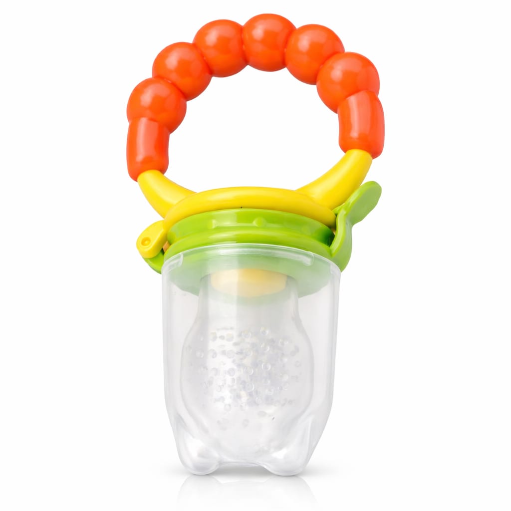 DHOOTHA™ Fruit Nibbler for Babies | BPA Free Silicone Feeder Pacifier for Fresh Fruits & Vegetables | Safe Self Feeding Teether for Infants | Easy Grip Toddler Food Dispenser